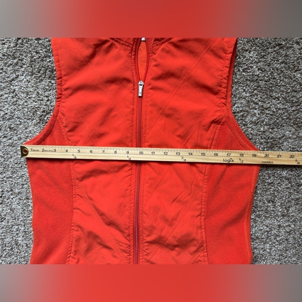 Columbia Vest Orange Sleeveless Zip Fleece Lightweight - Picture 9 of 10